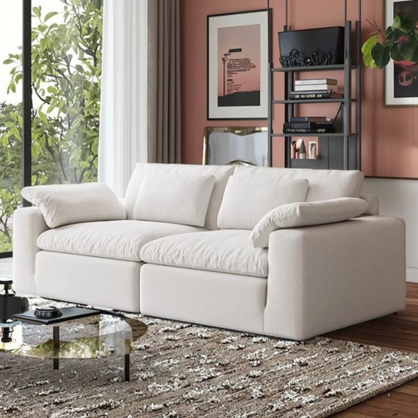 Modern Rectangle Comfortable High-Density Sponge Fabric Double Seat Sofa Cushion Bench Customizable Eco-Friendly Villa Sectional