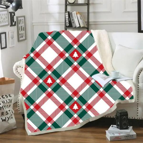 Quality Christmas Customized Printed Sherpa Throw Soft Cozy Plush Fleece Blankets for Sofa Bedding Winter for sale