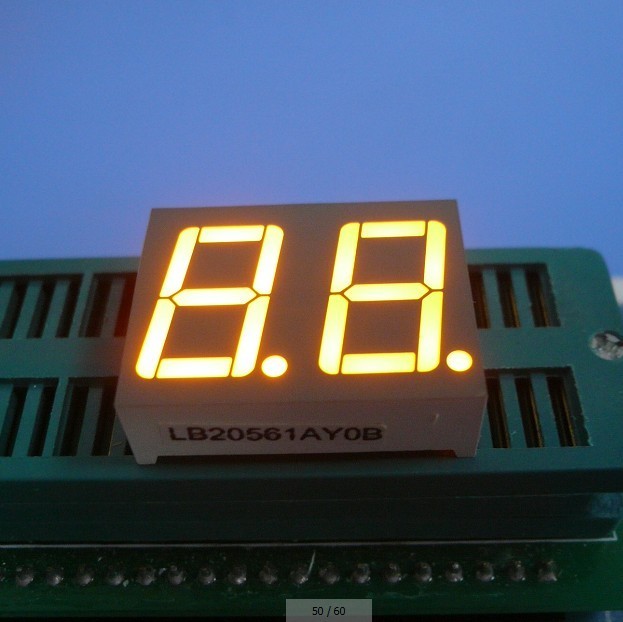 0.56inch Dual Digit 7-Segment LED Display Common Anode Yellow Color