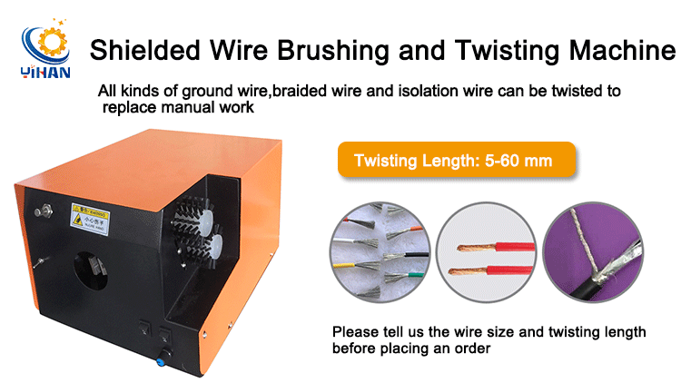 YH-N200 Automatic Shielding Wire Cables Reversing Shielded Wire Brushing Machine Spot