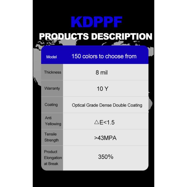 8 Mil Red Series Car Film Sand Proof Installation Friendly Color Change PPF