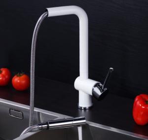 Buy cheap White Pull Out Rotatable Kitchen Scandinavian Copper Sink Faucet product
