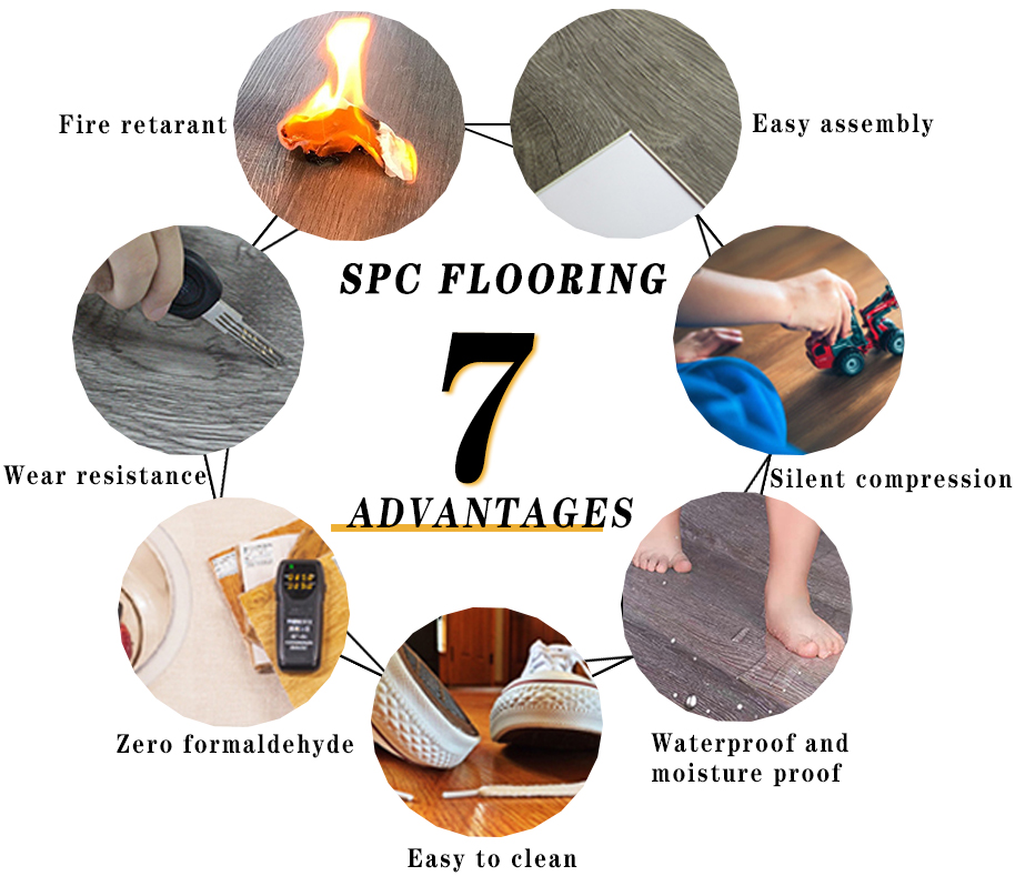 Vinil Marbleplain Color 5mm Lvp Spc Vinyl Flooring Service and Project Solution Capability