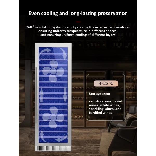 High Quality 185 Pack Single Temperature Red Wine Refrigerated Display Freezer