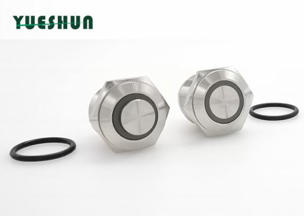 12V 24V Illuminated 16mm Push Button Switch , Automotive Momentary Push Button
