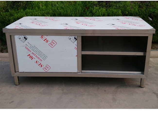 1.8m Modern Kitchen Workbench Single / Double Flip Up Open Commercial Warm Dish Table Stainless Steel Bench Cabinet