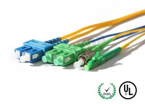 China Single Mode Fiber Optic Pigtail 0.9 / 2.0 / 3.0mm SC APC Pigtail Fan - Out Pigtail on sale