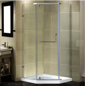 China Hinged Diamond Shaped Glass Shower Enclosure Door Frameless on sale