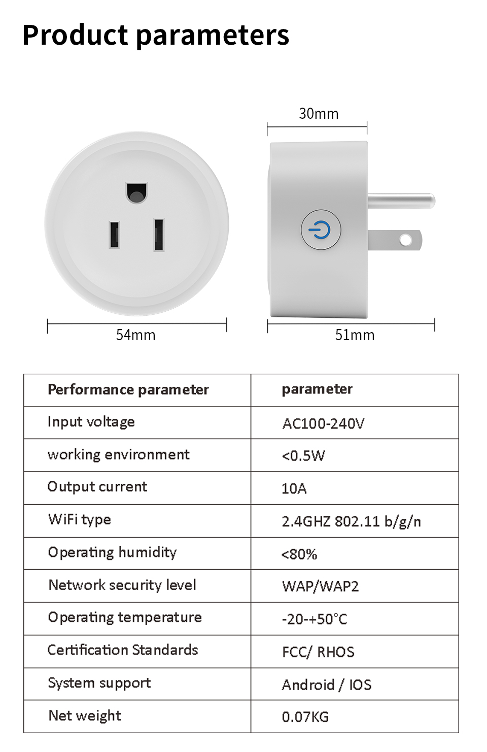 10A US WIFI Smart Socket Remote Control Timer Electricity Wall Socket