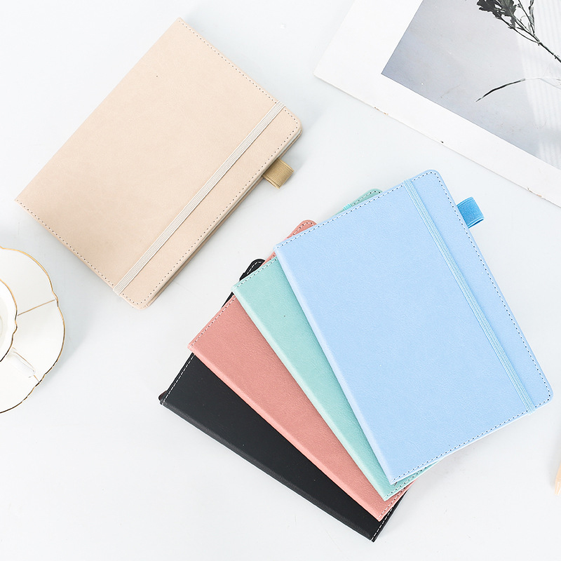 pu leather Diary Journal Notebook Spiral Binding With 100 Sheets Loop Thick