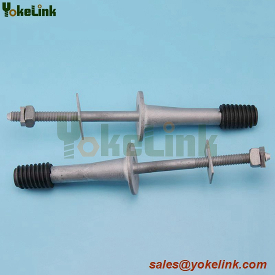 Long Shark / Short Shark Forged steel Crossarm Insulator Pin with Nylon thread For line hardware