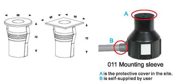 Stainless Steel LED Underground Light Outdoor With Optical Lens IP67 Φ55mm