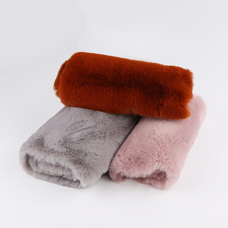 Plush Fabric with 10-20mm Pile and Very Soft Texture 100% Polyester Rabbit Fur Fabric