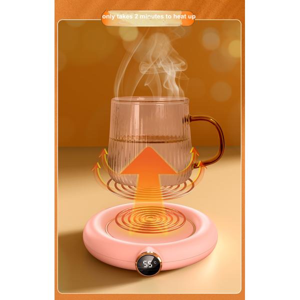 DC 5V USB Heating Warm Cup Mat Constant Temperature Coaster 3 Gear Digital Display Adjustment Timing Heater for Coffee M
