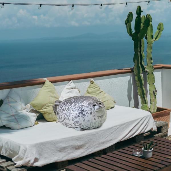 MerryXD Chubby Blob Seal Pillow,Stuffed Cotton Plush Animal Toy Cute Ocean Medium(17.6 in)