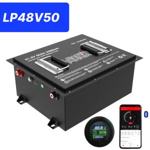 48V 50Ah 51.2V2 150Amp LiFePO4 Golf Cart Battery W/h LCD Display And Bluetooth