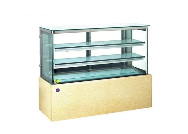 Quality Marble Base Tempered Glass 490W Cake Display Fridge for sale