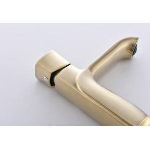 Golden Brass Hotel SUS Brushed Brass Bathroom Faucet