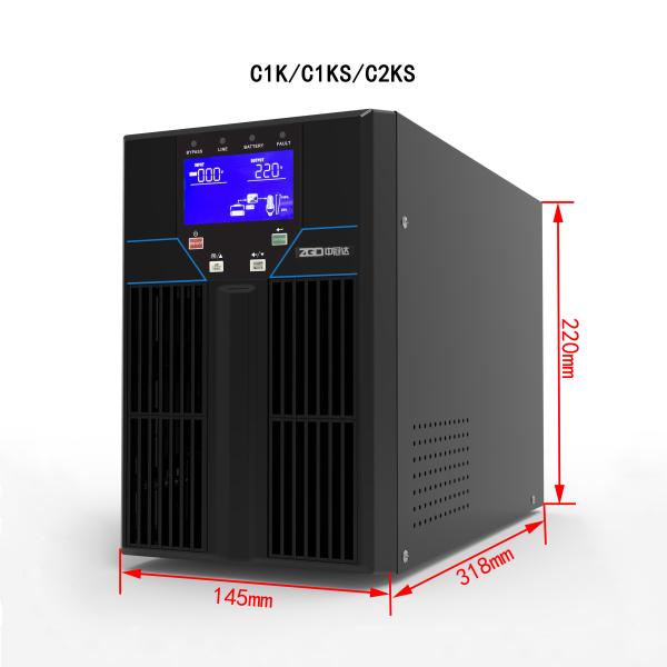 Quality Pure Sine Wave  800W High Frequency Online UPS 1KVA Black Color for sale