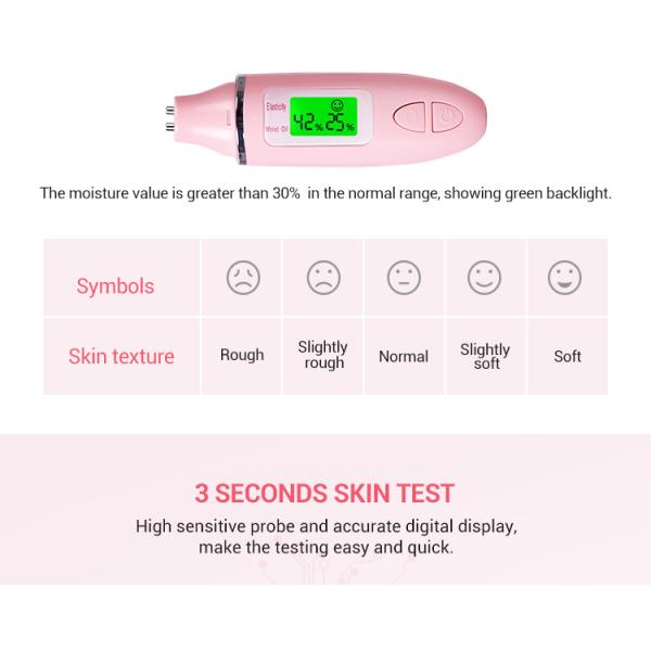 Handheld Digital Skin Analyzer , Mini Rapid Face Moisture Meter ABS Material