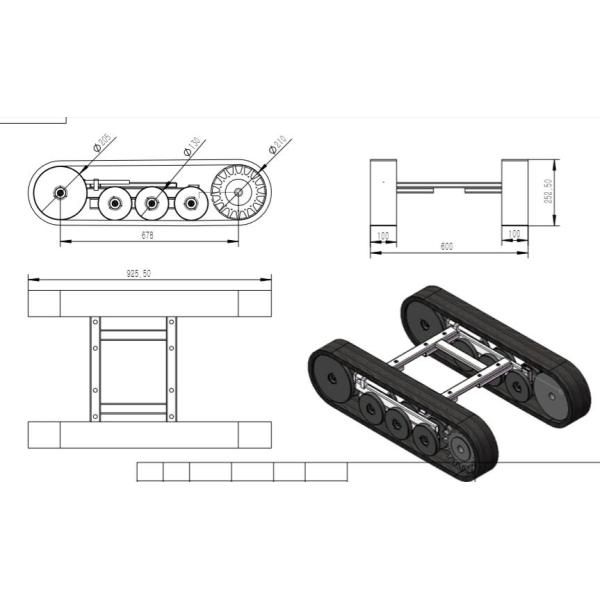 600mm Width Crawler Undercarriage Systems High Speed With 55 - 60hrc Hardness