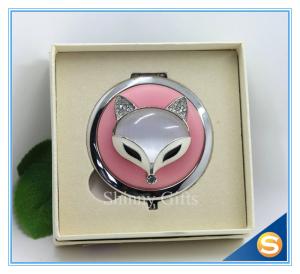 China Shinny Gifts Creative Fox Design Makeup Mirror Fancy Convenience Pocket Mirror on sale