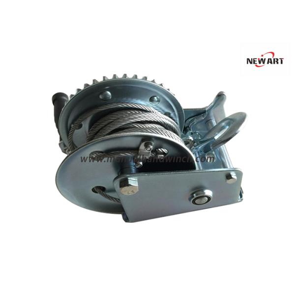 540kg Zinc Coated Manual Boat Winch , 225Mm Handle Ratchet Hand Operated Winch