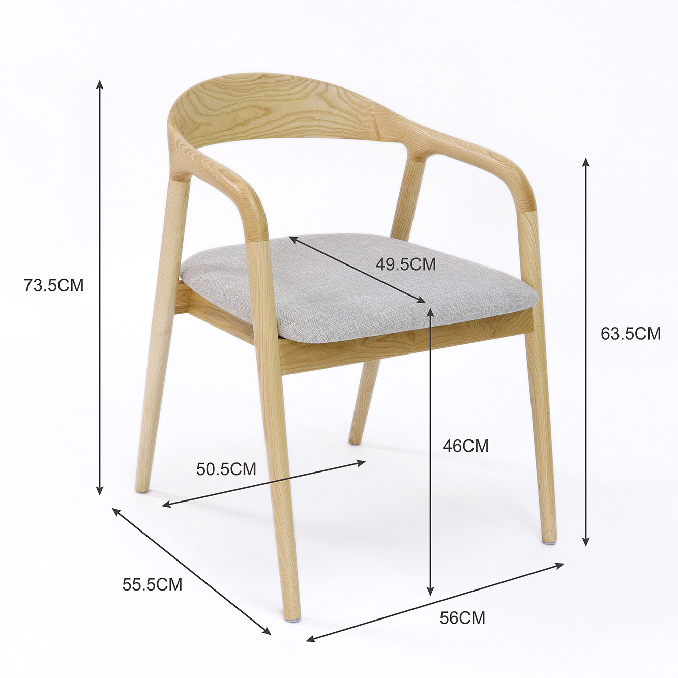 Home Furniture General Solid Wood Dining Chair with Customization in Walnut/Natural/Black at Reasonable