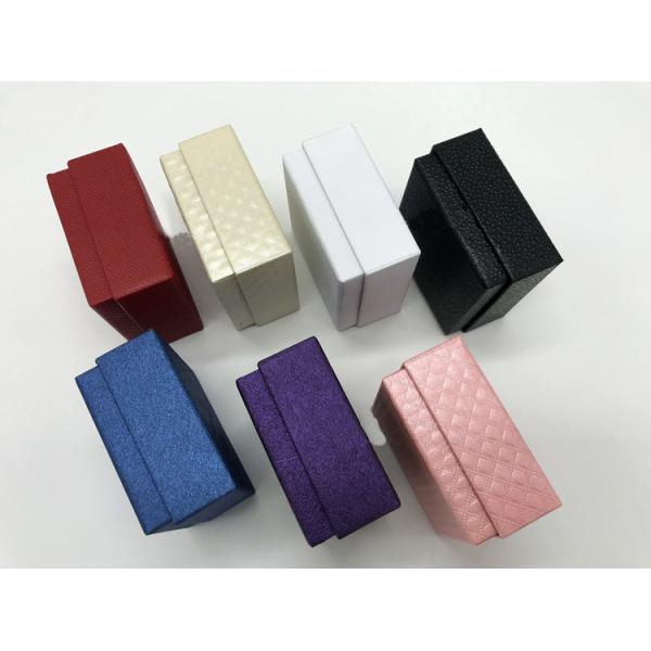 Leather Pink Purple Ring Jewelry Packaging Box With Velvet Foam Insert