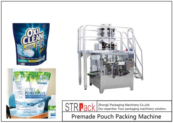 Automatic Detergent Powder Bag Stand-up Zipper Pouch Given Rotary Packing