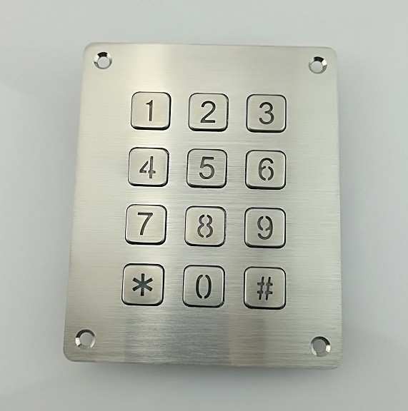 4x4 Layout Numeric Metal Keypad With 16 flat key buttons