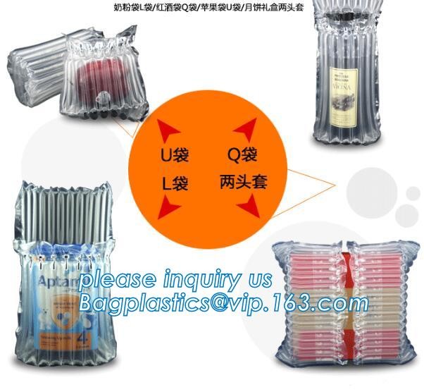 Anti-Shock Reusable Plastic PVC Inflatable Bubble Liner Protective Pac Red Wine Bags Protector For Fragile bagease pack