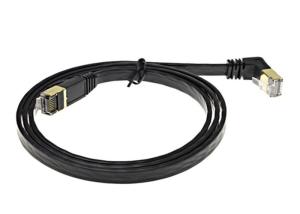 Buy cheap 1 M Right Angle Cat 6 Ethernet Network Cable / Flat Patch Cord Black Color product