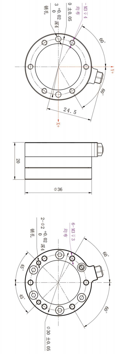 Analog Aluminum 6 Dof Force Sensor 80n Capacitive Load Sensor