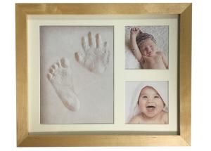 Custom Color Baby Clay Handprint & Footprint Keepsake With Stand And Hanger