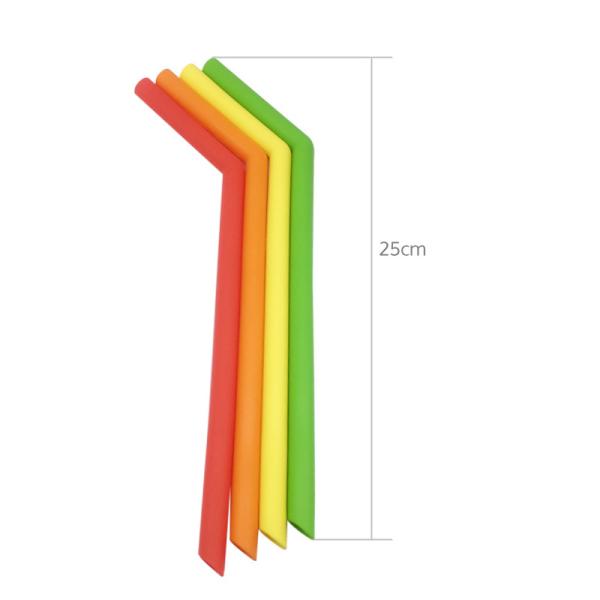 Quality Tasteless Silicone Rubber Reuse Straws , Non Teeth Chipping Rubber Drinking Straws for sale