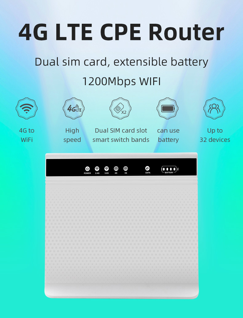300mbps Dual SiM Mobile Router , 32 Users 4G Wifi Pocket Router