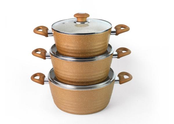 Quality Pressed Aluminum 24cm Casserole With Lid Non Stick Soup Pot for sale
