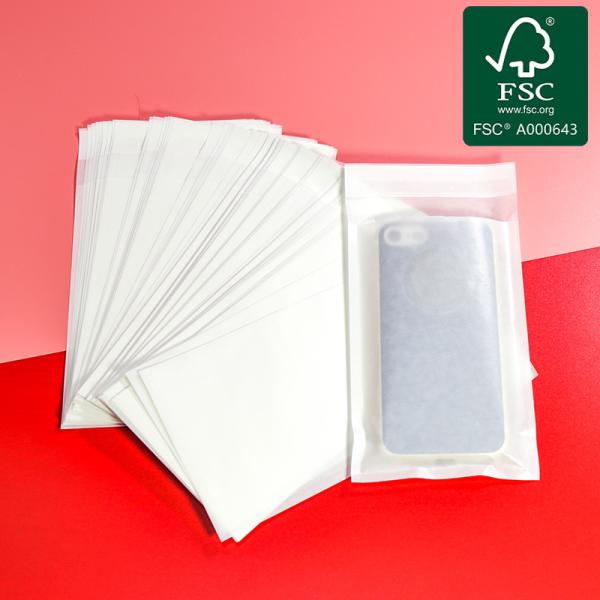 Quality Custom Printed Glassine Paper Bags with Self Seal Closure for sale