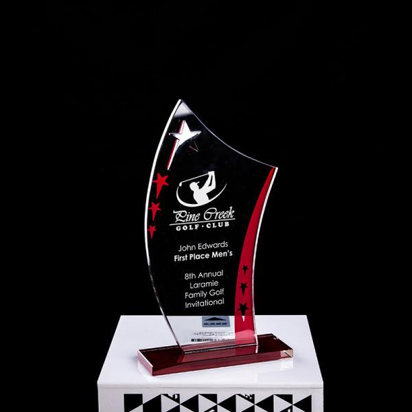 Quality Encourage Souvenir Plastic Crystal Trophy Cup With Laser Engraving for sale