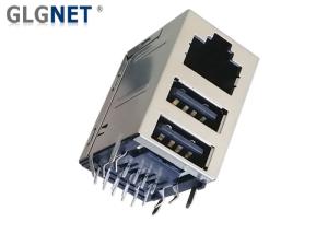8P8C Magnetic Rj45 Multiport Connector With Double USB2.0 Interface