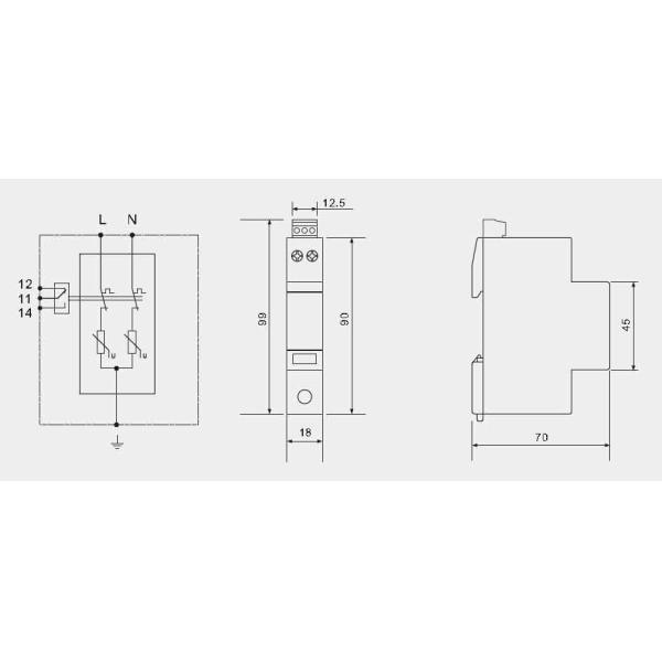 Britec Surge Protective Device Type 3 BR -10DP Series 35mm Lightning Protection Device