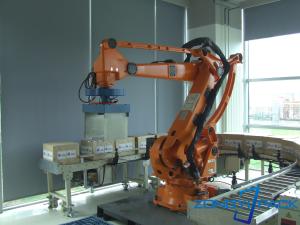 Buy cheap Lay Cartons Plastic Robot Palletizer Machine Fully Automatic Metal product