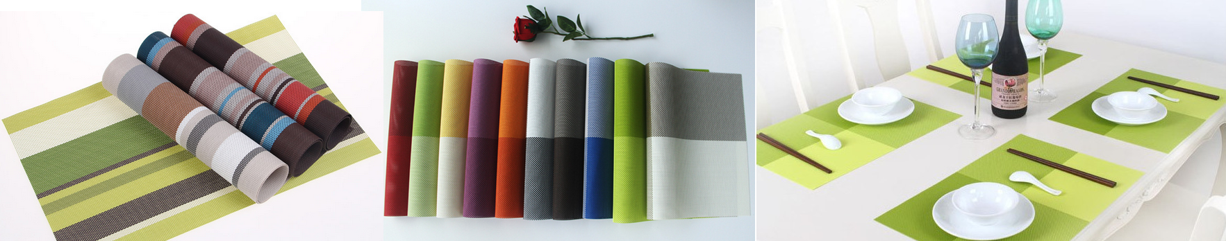 PVC restaurant table mats/ Textilene fabric easy to clean reusable. On the mat can print your logo
