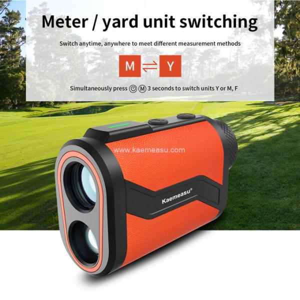 kaemeasu Golf Rangefinder 6.5X Aluminum Leather Shell Laser Range Finder with Flagpole Lock Magnet Function MAL600