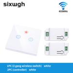 RF433 Wireless Remote Control Switch Crystal Glass Panel Touch Switch with 10A