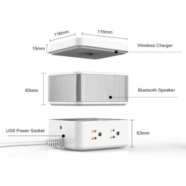 Portable Light Socket Bluetooth Speaker Plus Smartphone QI Wireless Charger