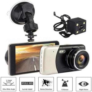 China Front Rear Car Dual Camera Dash Cam Recorder 4 Inch Front 1080P Back 720P on sale