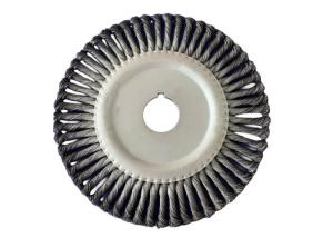 300mm Knot Wire Wheel Brush with 0.5mm Carbon Steel Wire for Aggressive Edge Use
