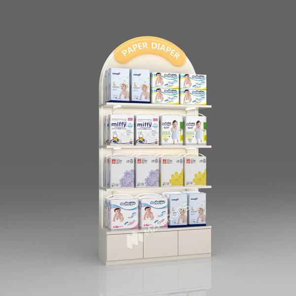 Mom & Baby Store Showcase Silk Screen Logo Display Racks for Maternity Store Design and Customized Shop Stand